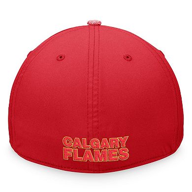 Men's Fanatics Branded Heather Red Calgary Flames Defender Flex Hat