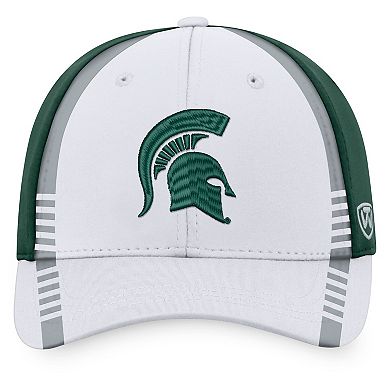 Men's Top of the World White/Green Michigan State Spartans Iconic Flex Hat