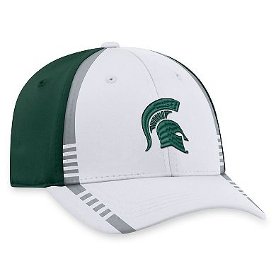 Men's Top of the World White/Green Michigan State Spartans Iconic Flex Hat