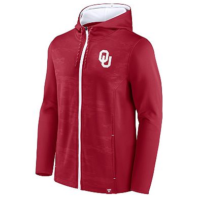 Men's Fanatics Crimson Oklahoma Sooners Ball Carrier Full-Zip Hoodie