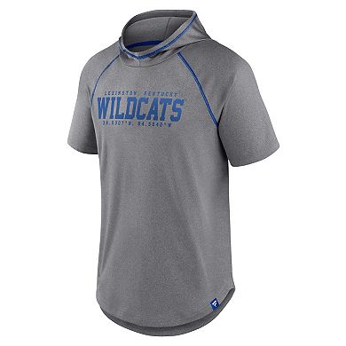 Men's Fanatics Branded Heathered Gray Kentucky Wildcats Four Relay Poly Hooded T-Shirt