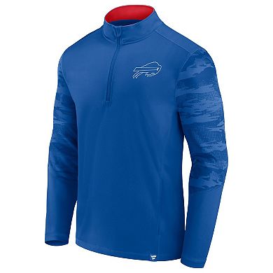Men's Fanatics Royal/Red Buffalo Bills Ringer Quarter-Zip Jacket