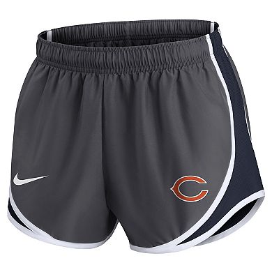 Women's Nike Charcoal Chicago Bears Logo Performance Tempo Shorts