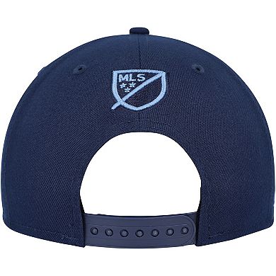 Men's New Era Navy Sporting Kansas City Kick Off 9FIFTY Snapback Hat