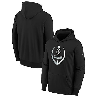 Youth Nike Black Las Vegas Raiders Icon Performance Pullover Hoodie