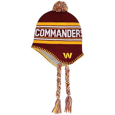 Youth  Burgundy Washington Commanders Jacquard Tassel Knit Hat with Pom