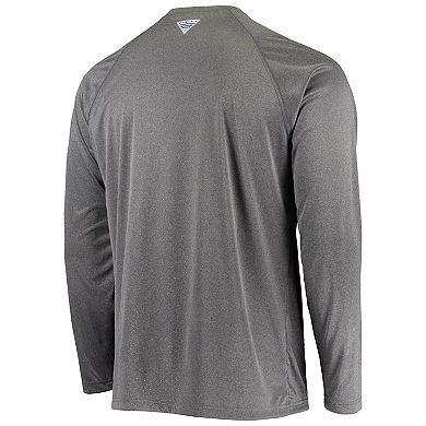 Men's Columbia Heather Charcoal Kentucky Wildcats Terminal Tackle Omni-Shade Raglan Long Sleeve T-Shirt