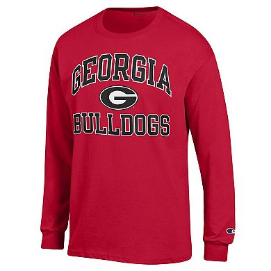 Men's Champion Red Georgia Bulldogs High Motor Long Sleeve T-Shirt