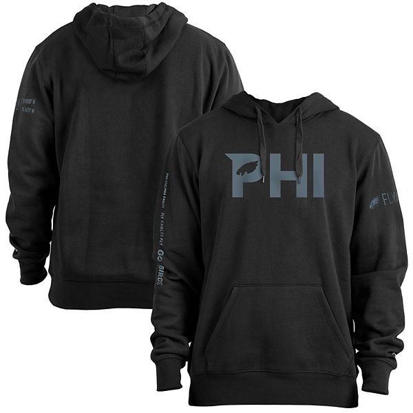 Men's New Era Black Philadelphia Eagles Fly Collection Pullover Hoodie