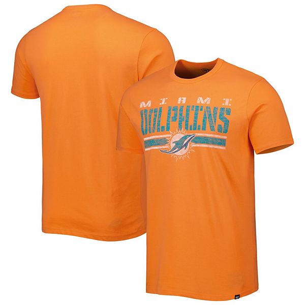 Men's '47 Orange Miami Dolphins Team Stripe T-Shirt