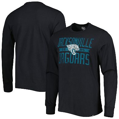 Men's '47 Black Jacksonville Jaguars Brand Wide Out Franklin Long Sleeve T-Shirt