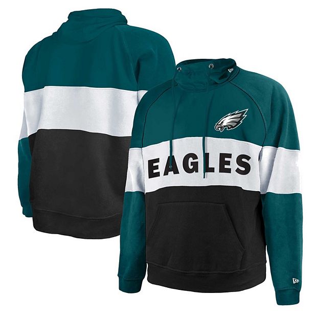 Men's New Era Midnight Green/Black Philadelphia Eagles Big & Tall Current  Team Colorblock Fleece Raglan Pullover Hoodie