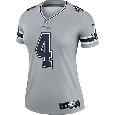 Women's Nike Dak Prescott Gray Dallas Cowboys Inverted Legend Jersey