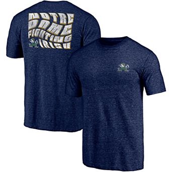 Men's Fanatics Branded Heathered Navy Notre Dame Fighting Irish Wavy Tri-Blend T-Shirt