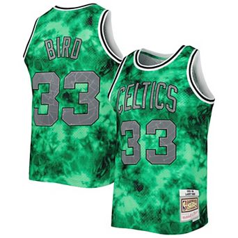Men's Mitchell & Ness Larry Bird Kelly Green Boston Celtics 1985-86 Galaxy Swingman Jersey
