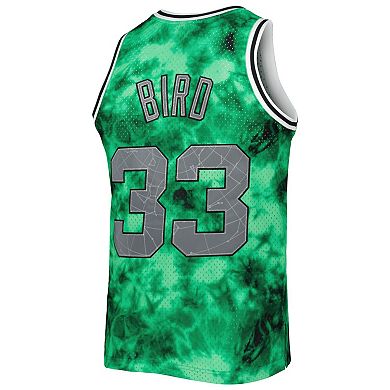 Men's Mitchell & Ness Larry Bird Kelly Green Boston Celtics 1985-86 Galaxy Swingman Jersey