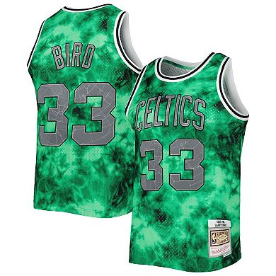 Men's Mitchell & Ness Larry Bird Kelly Green Boston Celtics 1985-86 Galaxy Swingman Jersey