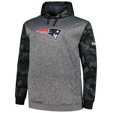 Men's Fanatics Branded Heather Charcoal New England Patriots Big & Tall Camo Pullover Hoodie
