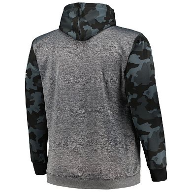 Men's Fanatics Branded Heather Charcoal New England Patriots Big & Tall Camo Pullover Hoodie