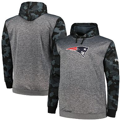 Men's Fanatics Branded Heather Charcoal New England Patriots Big & Tall Camo Pullover Hoodie