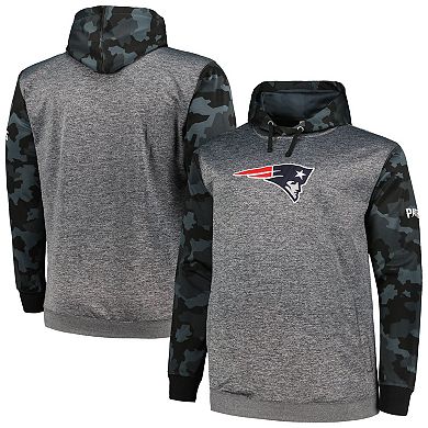 Men's Fanatics Branded Heather Charcoal New England Patriots Camo Pullover Hoodie