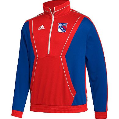 Men's adidas Red New York Rangers Team Classics Half-Zip Jacket