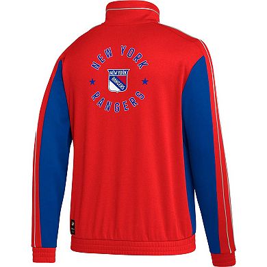 Men's adidas Red New York Rangers Team Classics Half-Zip Jacket