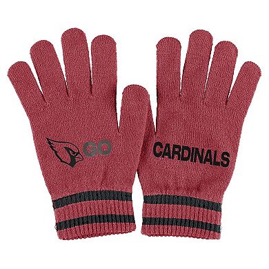 Women's WEAR by Erin Andrews Cardinal Arizona Cardinals Double Jacquard Cuffed Knit Hat with Pom and Gloves Set
