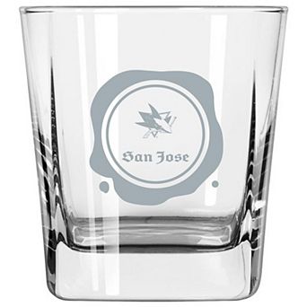 San Jose Sharks 14oz. Frost Stamp Old Fashioned Glass
