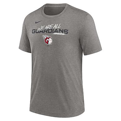 Men's Nike Heather Charcoal Cleveland Guardians We Are All Tri-Blend T-Shirt