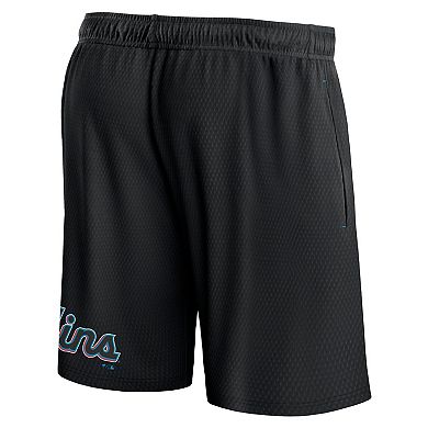 Men's Fanatics Branded Black Miami Marlins Clincher Mesh Shorts