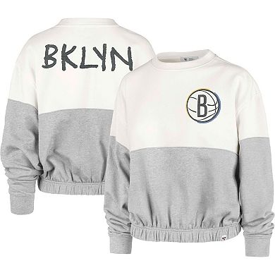 Women's '47 Cream Brooklyn Nets 2022/23 City Edition Take Two Bonita Sweatshirt