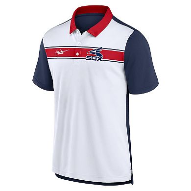 Men's Nike White/Navy Chicago White Sox Rewind Stripe Polo