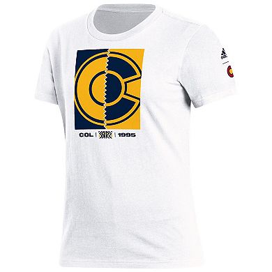 Women's adidas White Colorado Avalanche Reverse Retro 2.0 Playmaker T-Shirt