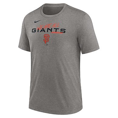 Men's Nike Heather Charcoal San Francisco Giants We Are All Tri-Blend T-Shirt
