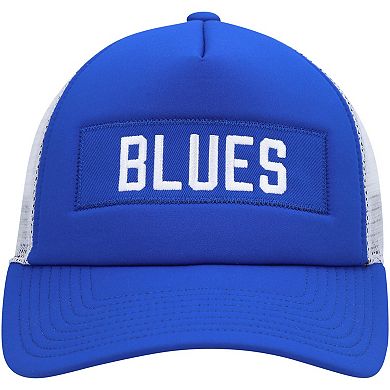 Men's adidas Blue/White St. Louis Blues Team Plate Trucker Snapback Hat