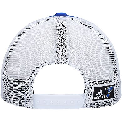 Men's adidas Blue/White St. Louis Blues Team Plate Trucker Snapback Hat
