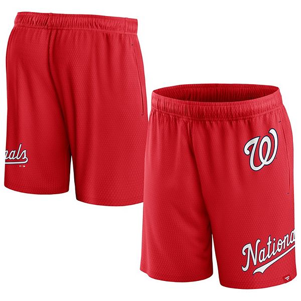 Men's Fanatics Branded Red Washington Nationals Clincher Mesh Shorts