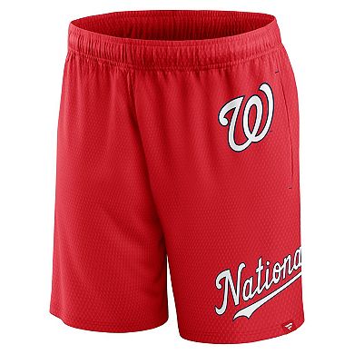 Men's Fanatics Branded Red Washington Nationals Clincher Mesh Shorts