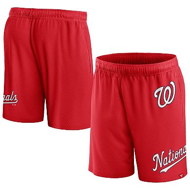 Men's Fanatics Branded Red Washington Nationals Clincher Mesh Shorts