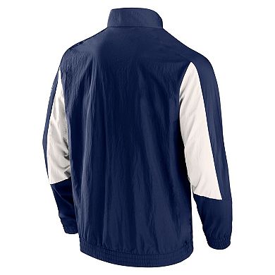 Men's Fanatics Branded Navy Sporting Kansas City Net Goal Raglan Full-Zip Track Jacket