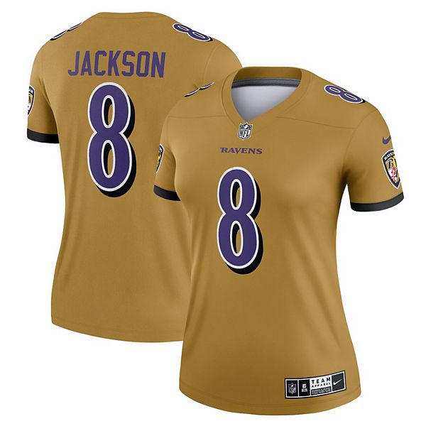 Men's Nike Lamar Jackson Gold Baltimore Ravens Inverted Legend Jersey