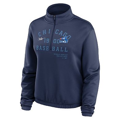 Women's Nike Navy Chicago White Sox Rewind Splice Half-Zip Sweatshirt