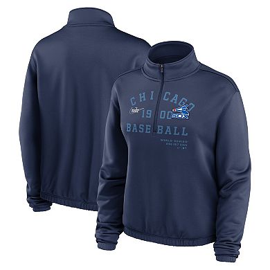 Women's Nike Navy Chicago White Sox Rewind Splice Half-Zip Sweatshirt