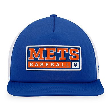 Men's Majestic Royal/White New York Mets Foam Trucker Snapback Hat