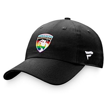 Men's Fanatics Black Florida Panthers Team Logo Pride Adjustable Hat