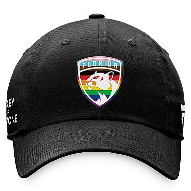 Men's Fanatics Black Florida Panthers Team Logo Pride Adjustable Hat