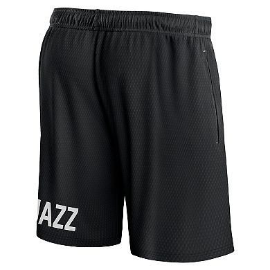 Men's Fanatics Branded Black Utah Jazz Free Throw Mesh Shorts