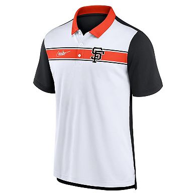 Men's Nike White/Black San Francisco Giants Rewind Stripe Polo