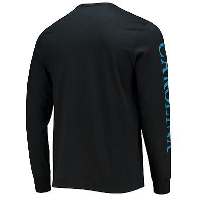 Men's '47 Black Carolina Panthers Franklin Long Sleeve T-Shirt